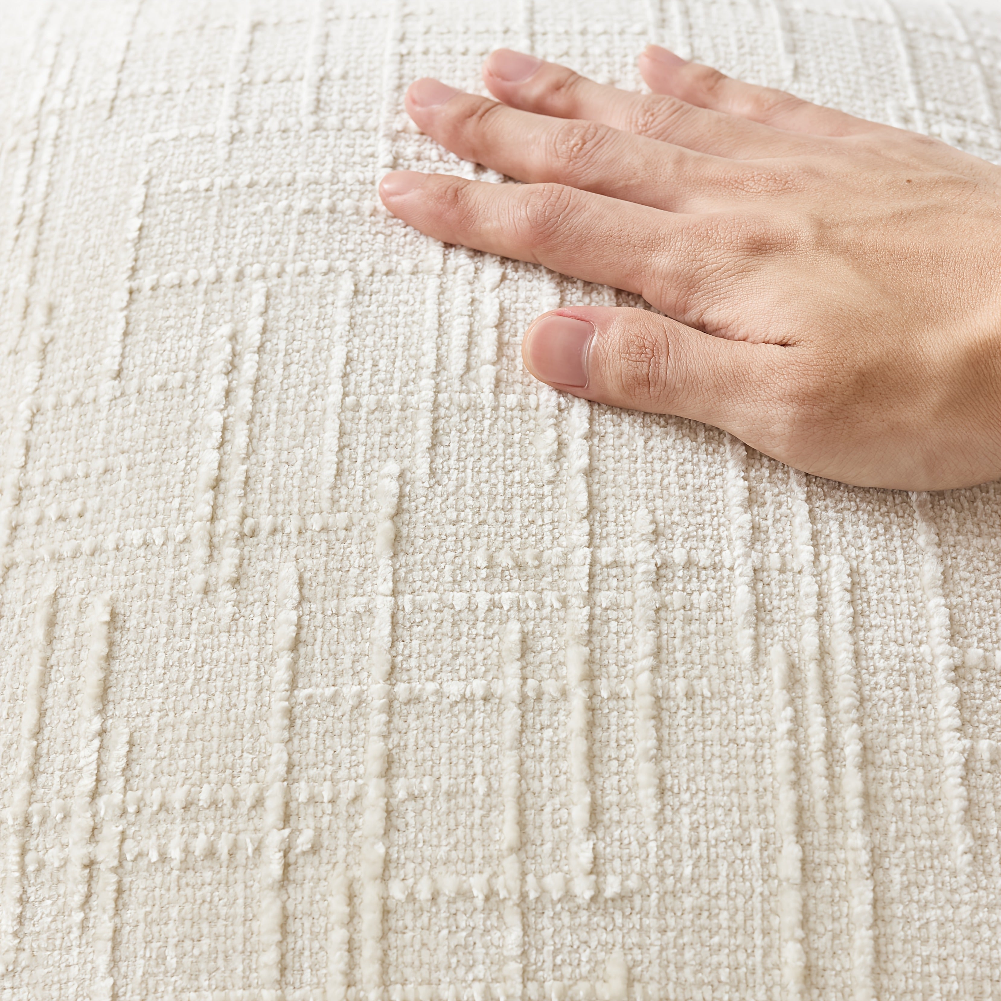 1 PIEZA - Funda de cojín estilo vintage con relieve bordado en patrón de bambú, disponible en 7 colores y 6 medidas. Poliéster 100% efecto lino, cierre invisible