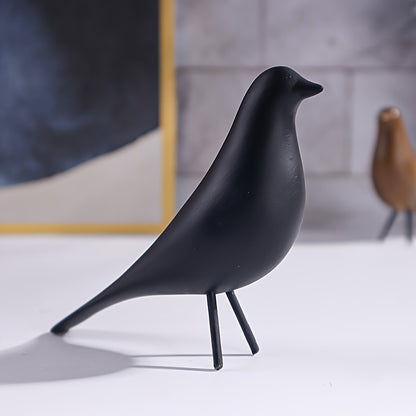 Escultura decorativa de ave moderna – Reproducción inspirada en las aves de los Eames, en resina ABS – Disponible en negro o marrón
