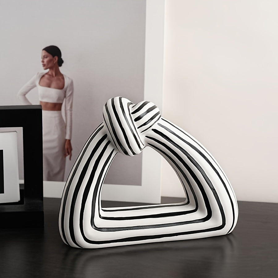 Jarrón decorativo de cerámica a rayas - Diseño de Nudo moderno y sofisticado disponible en dos variantes
