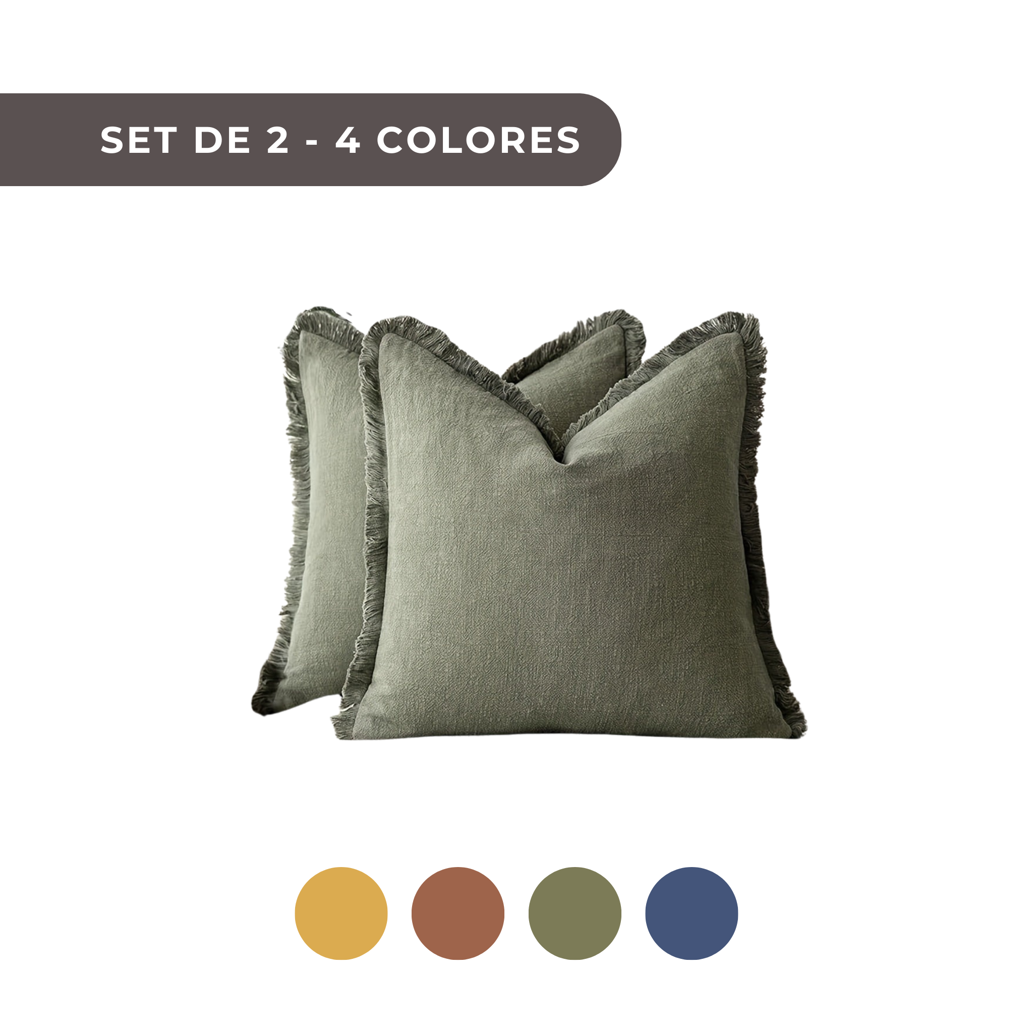 2pcs Luxe Bohemian Pillow Covers - Allergy-Friendly, Zip Closure, Machine Washable for Home & Office Decor