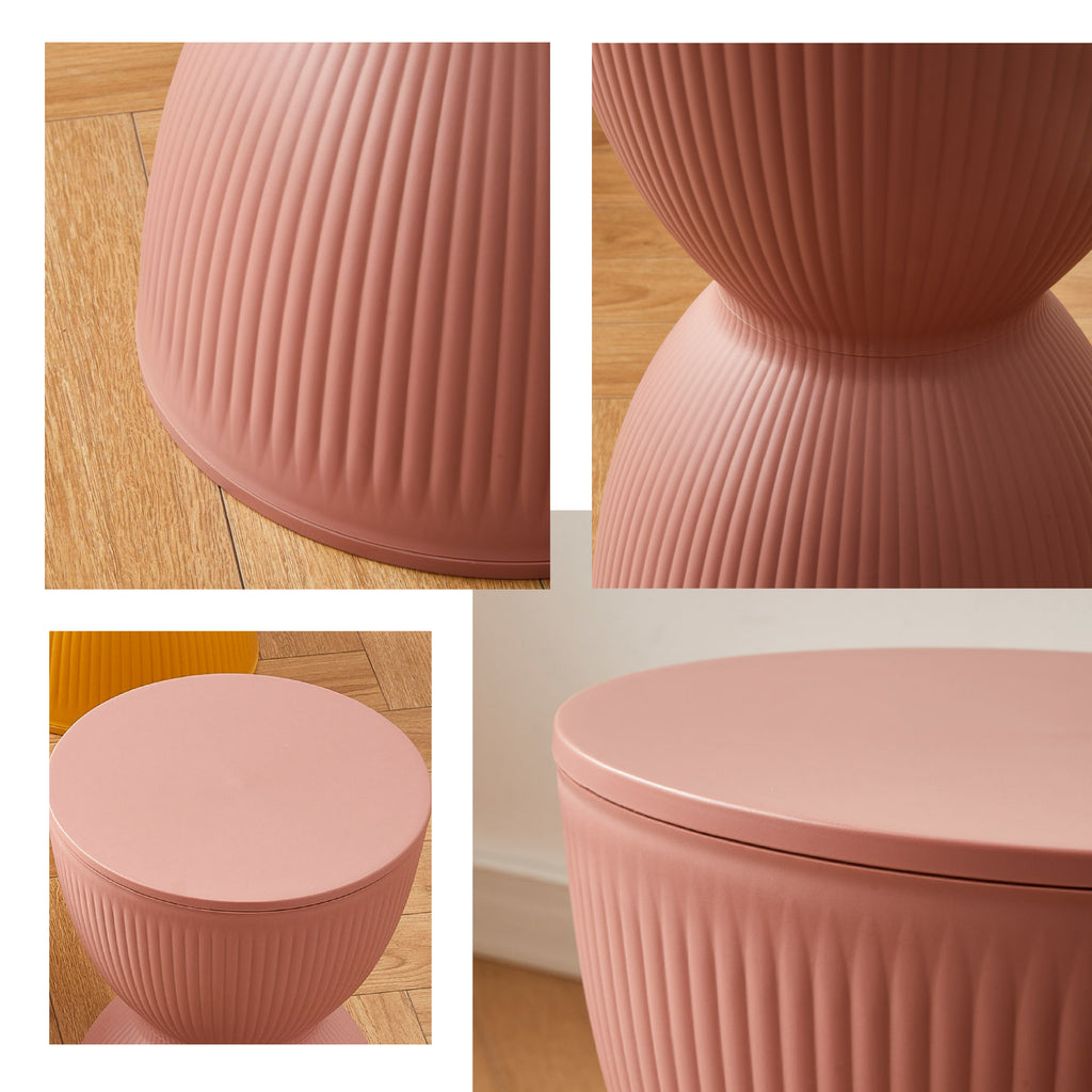 Mesa auxiliar o taburete diseño multifuncional en 10 colores - Diseño en forma de reloj de arena, plástico